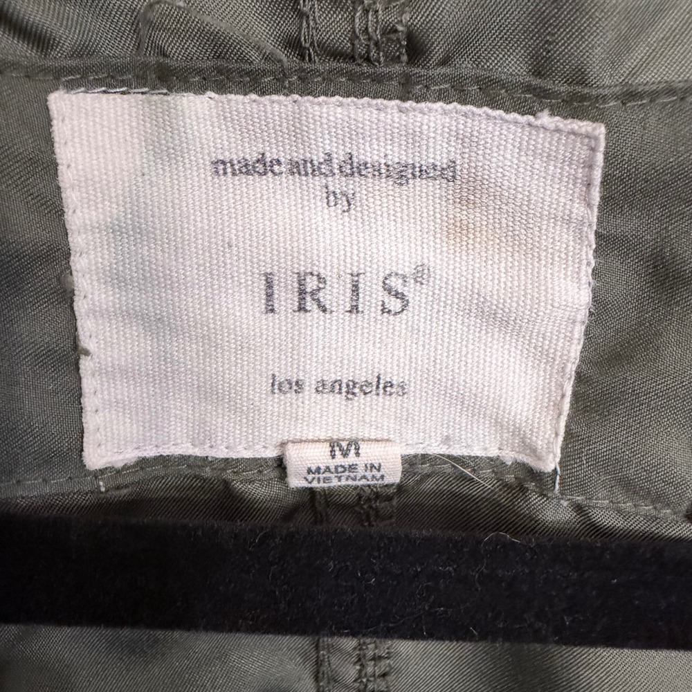 Iris Los Angeles Womens Olive Green Hooded Anorak Utility Jacket Medium - Picture 4 of 7